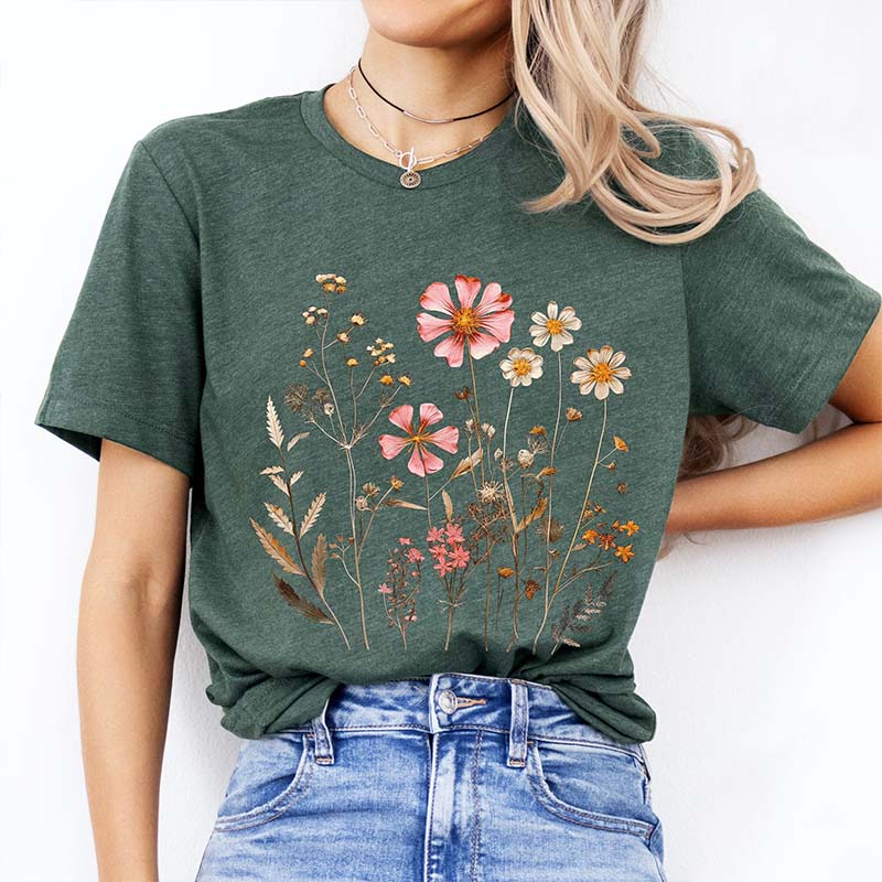 Pressed Flower Vintage Graphic T-Shirt