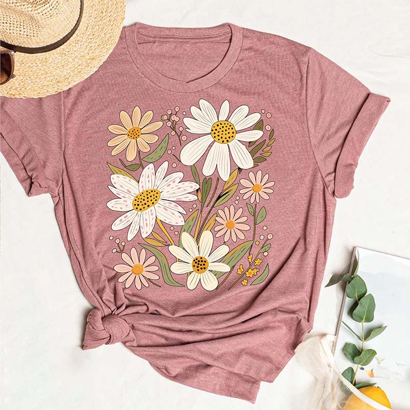 Retro Growth Not Perfection Flowers T-Shirt