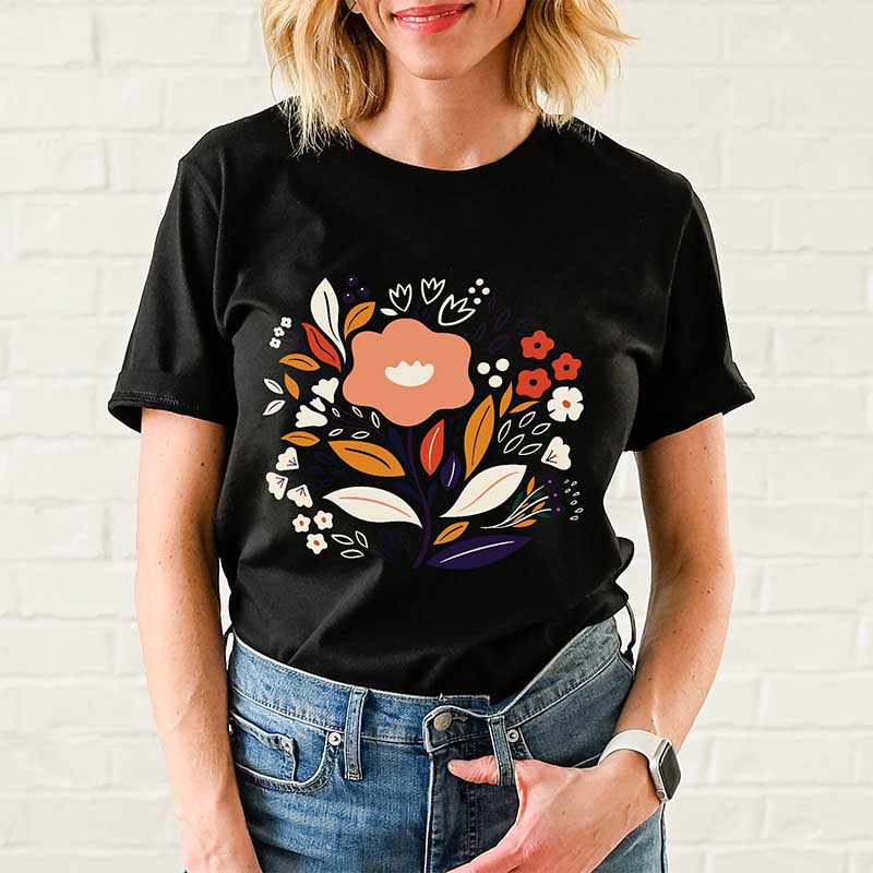 Folk Art Large Wild Flower T-Shirt