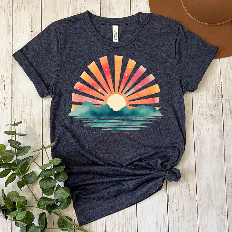 Sunset Rays Wavy T-Shirt