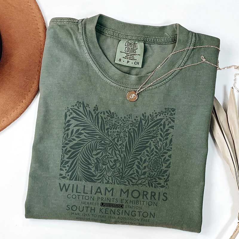 Vintage Retro William Morris Flower Floral T-Shirt