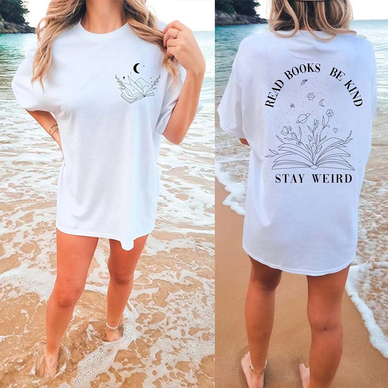 Celestial Read Books Be Kind Stay Weird T-Shirt