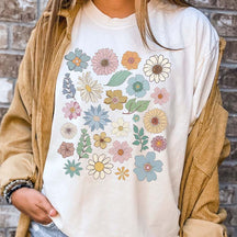 Groovy Floral Vintage 70's Wildflowers T-Shirt