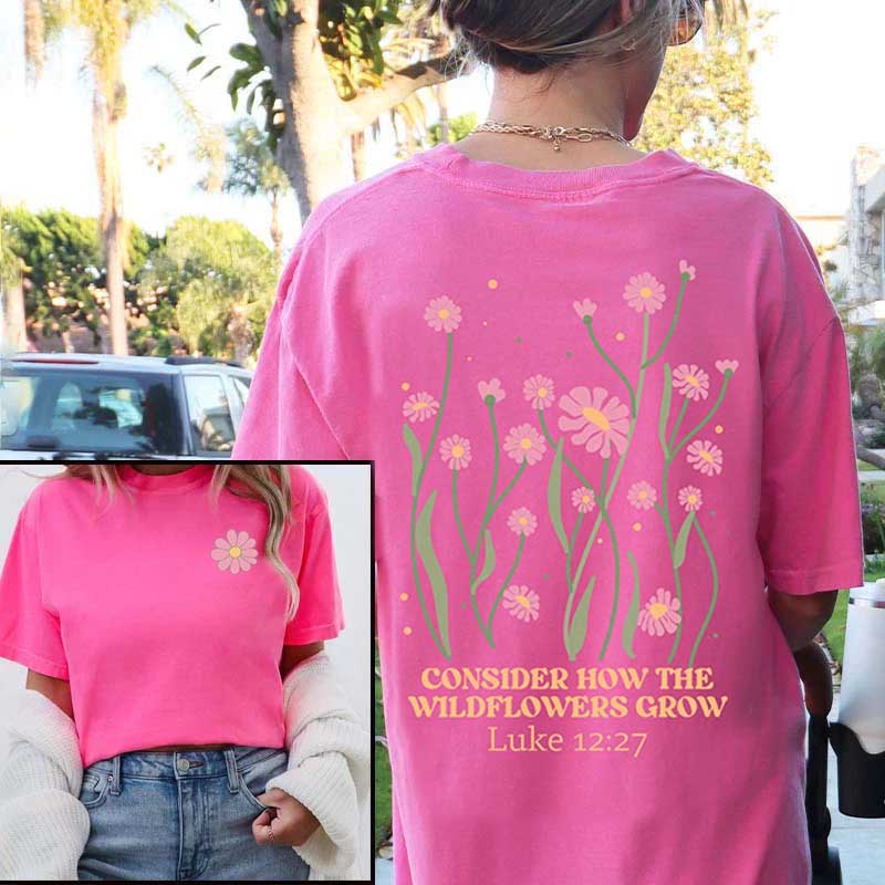 Retro Flower Luke 12:27 Cute T-Shirt