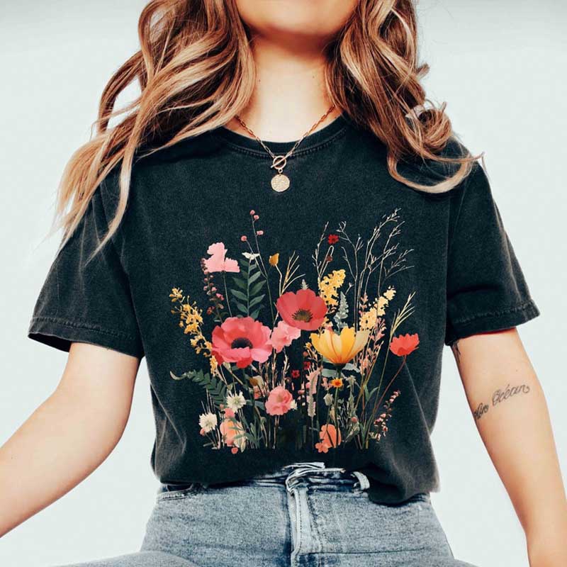 Colourful Flower Wild Meadow T-Shirt