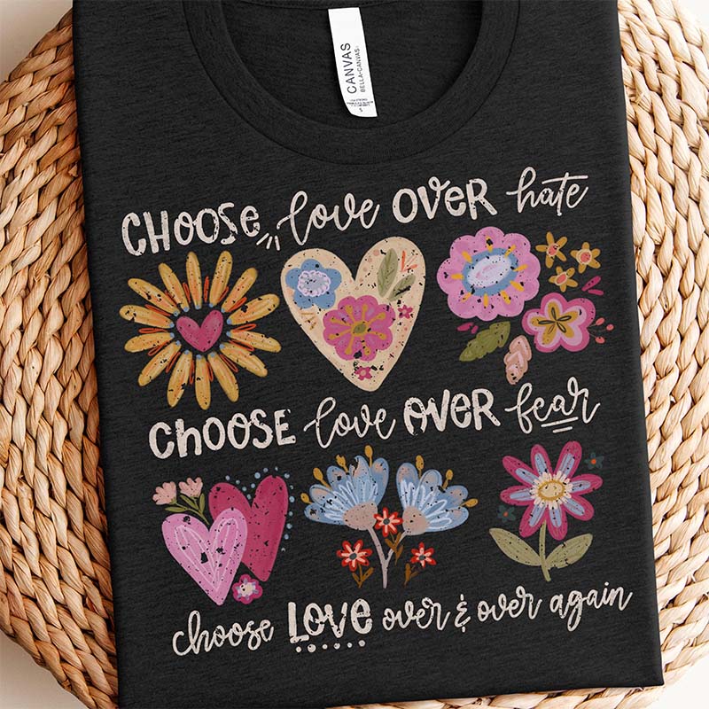 Choose Love Boho Floral T-Shirt