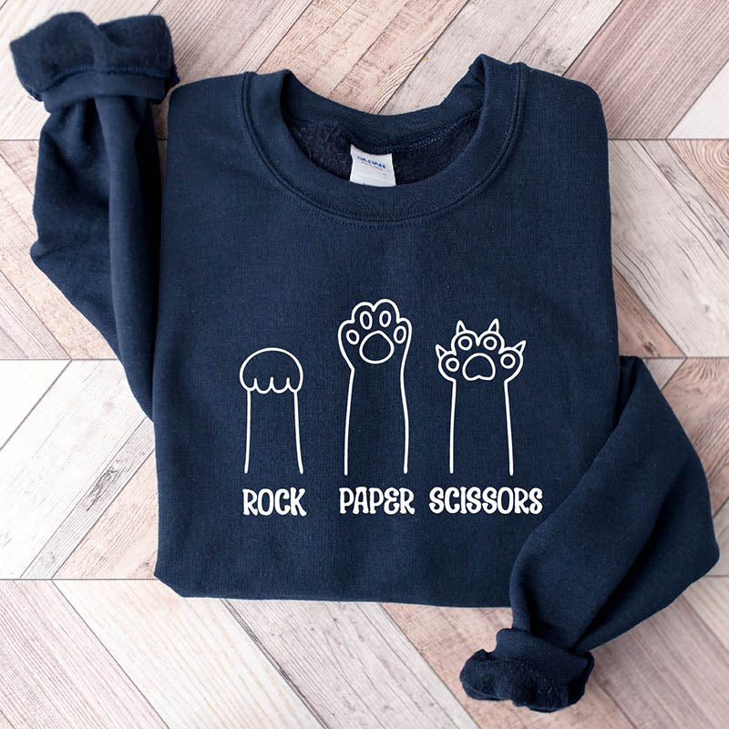 Rock Paper Scissors Cat Sweatshirt