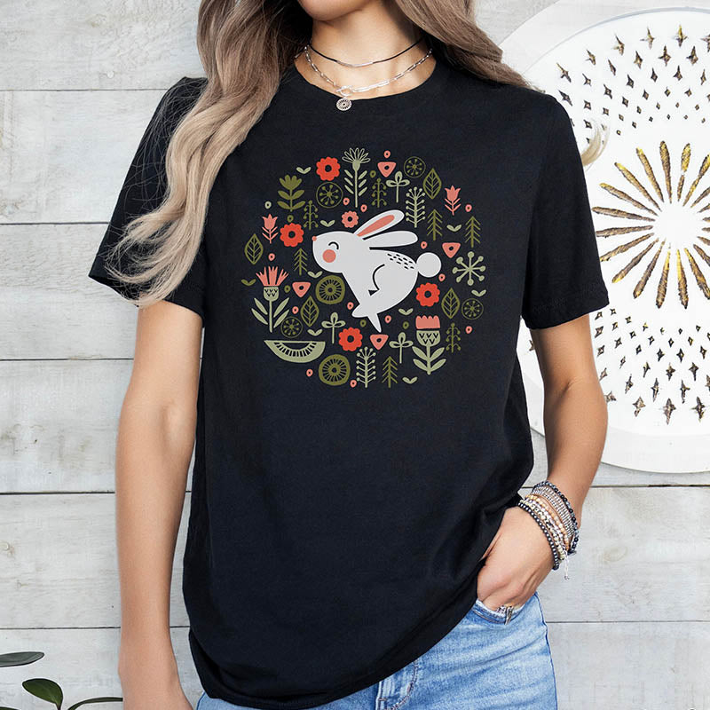 White Rabbit Easter Plant T-Shirt