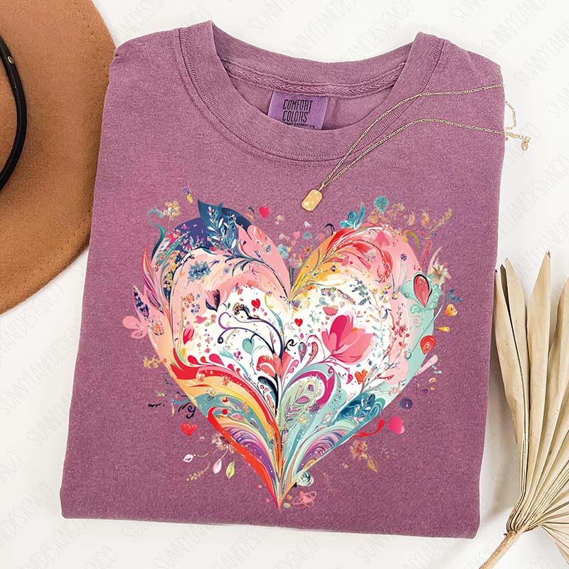 Comfort Colors Watercolor Heart T-Shirt