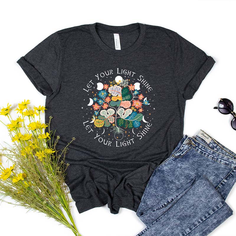 Boho Moon Wildflowers Gift for Her T-Shirt