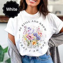 Women Christian Religious Flower T-Shirt