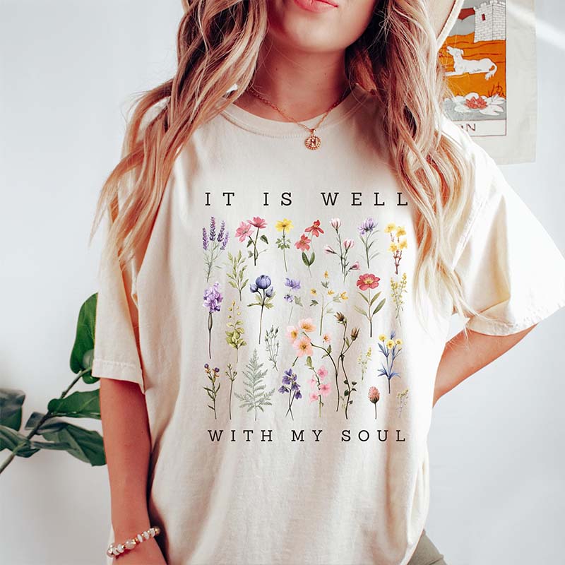Wildflowers Faith Vintage Floral Religious T-Shirt