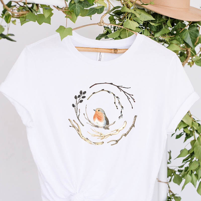 Bird Nest Peace Watercolor T-Shirt