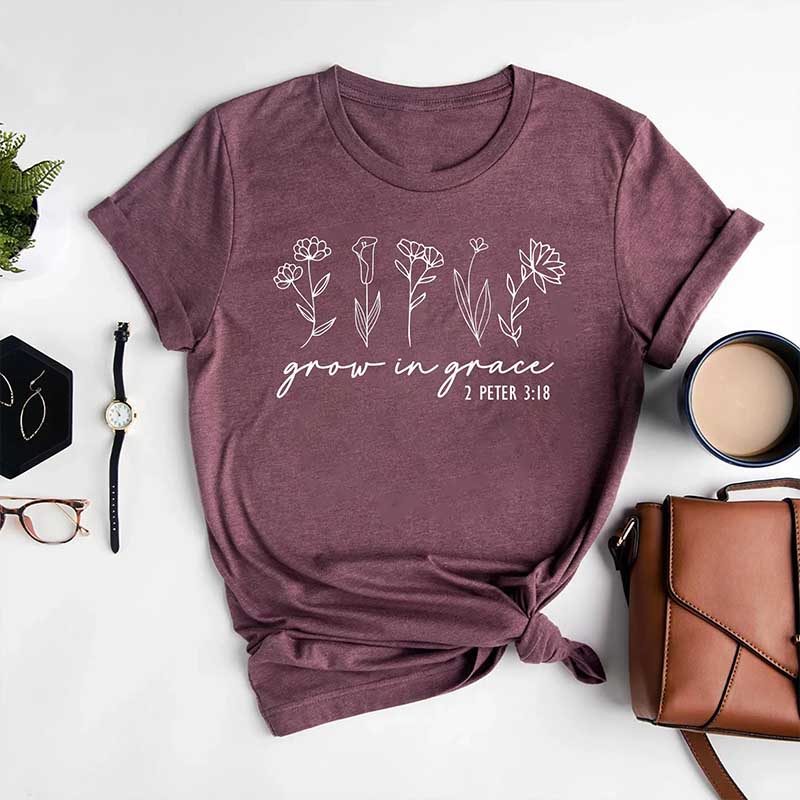 Grow In Grace Faith Floral T-Shirt