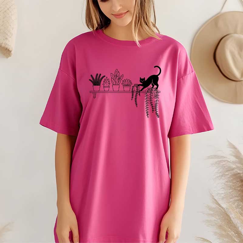 Cat Knocking Over Plants T-Shirt