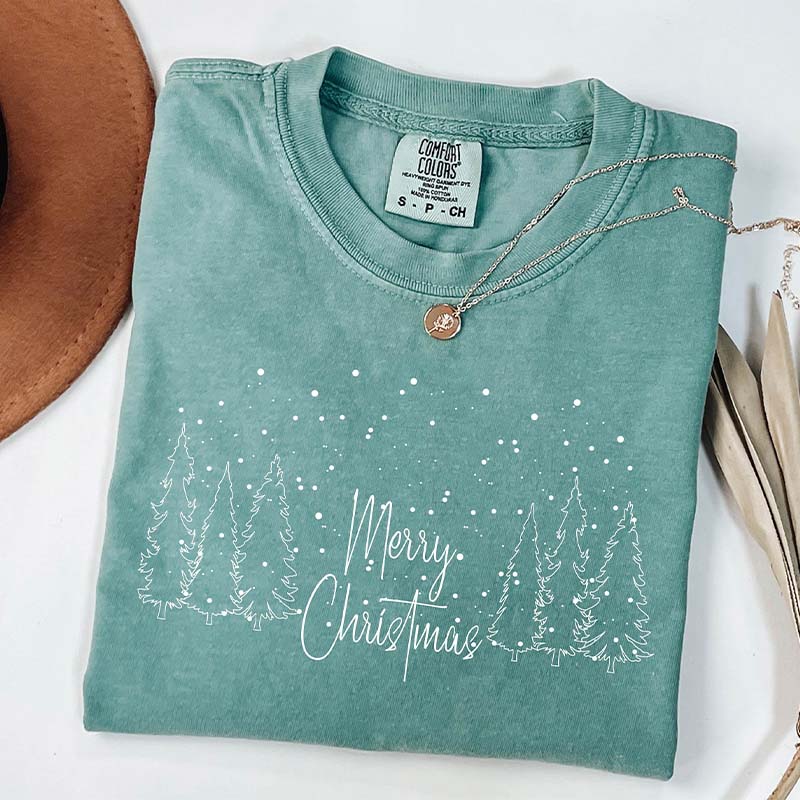 Cute Merry & Bright Christmas Tree T-Shirt