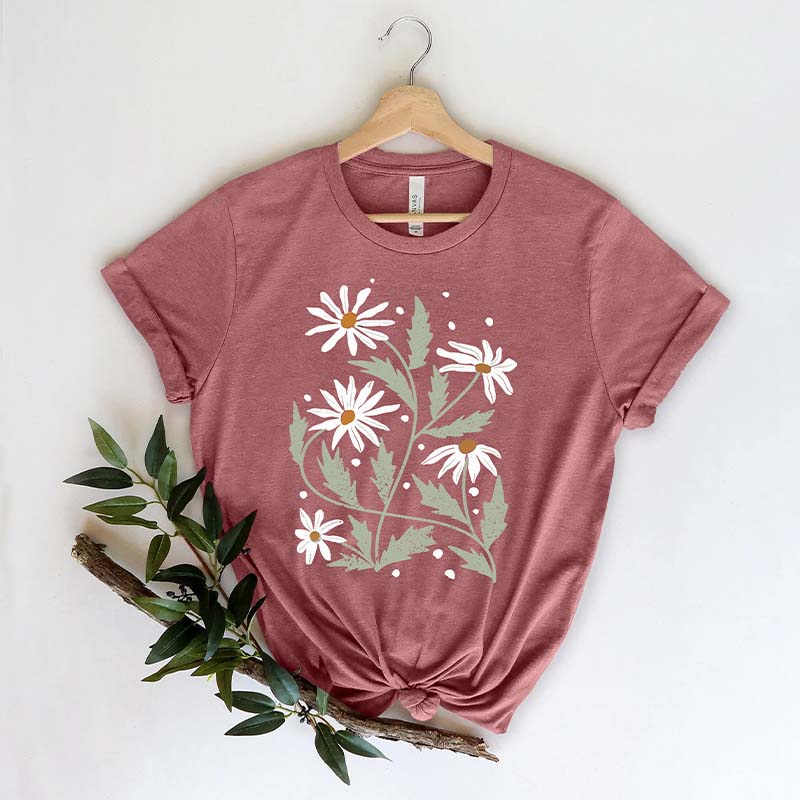 Daisy Floral Mothers Day Gift T-Shirt