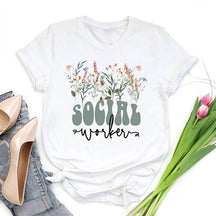 Social Worker Wildflowers T-Shirt