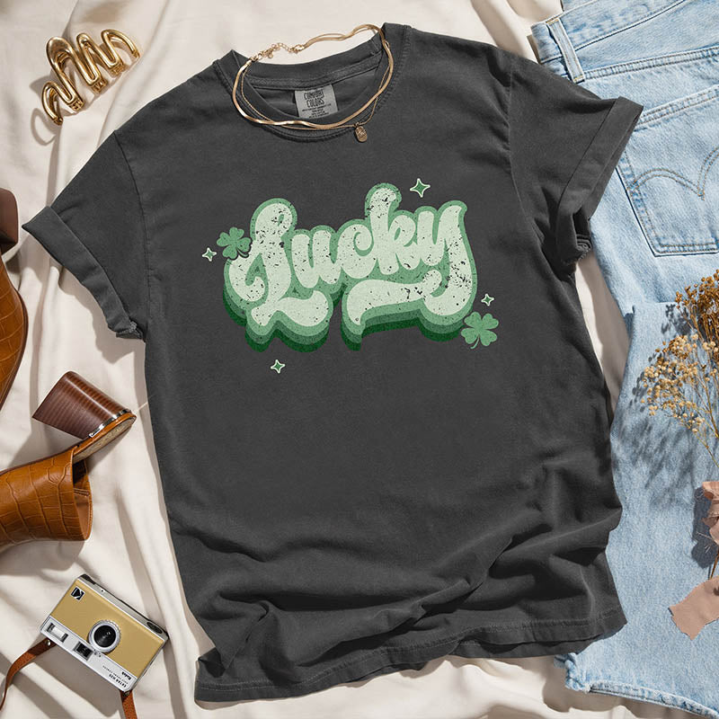 Retro Lucky Shamrock  T-Shirt