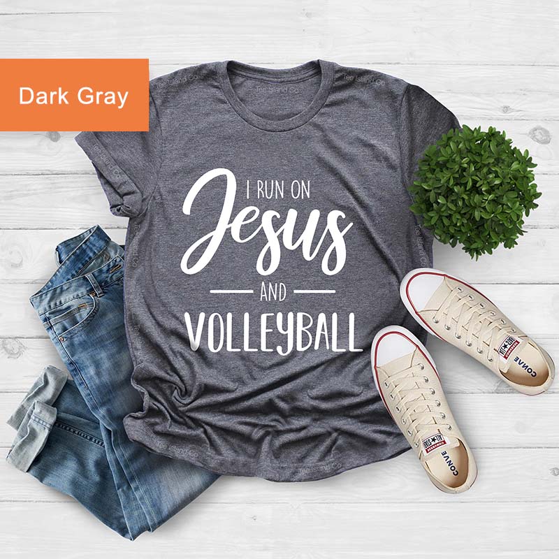 I Run On Jesus & Volleyball T-Shirt