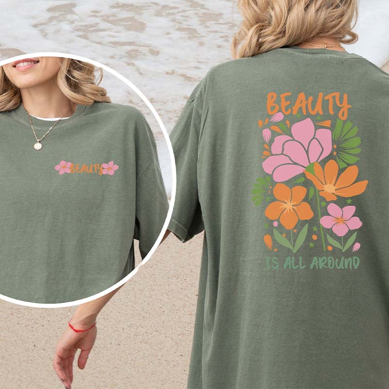 Beauty All Around Retro Floral T-Shirt