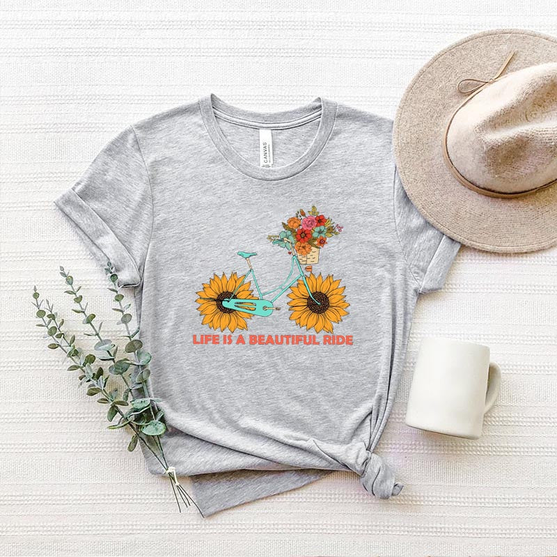 Life Is A Beautiful Ride Sunflower T-Shirt