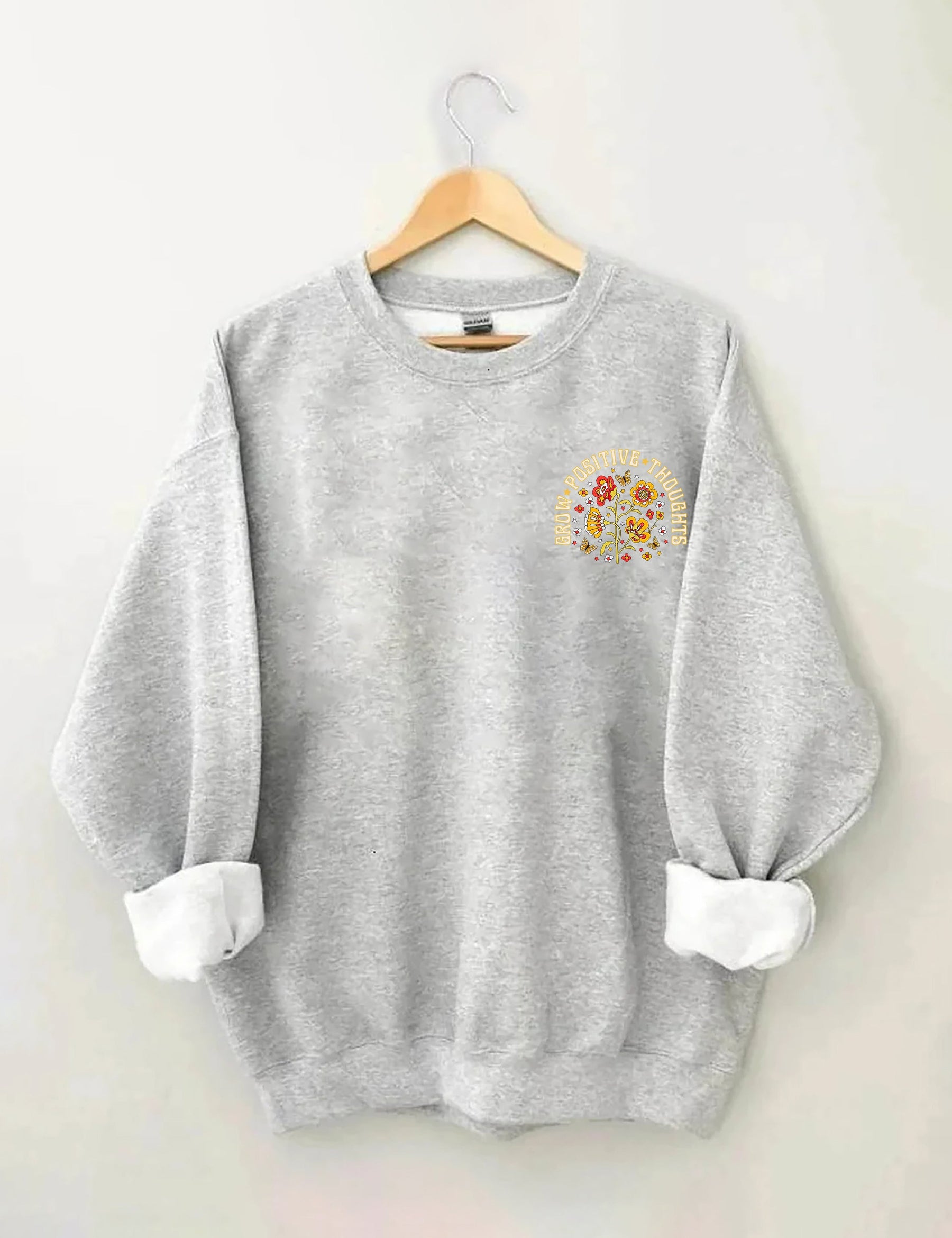 Cultiver des pensées positives Vintage Wildflowers Sweatshirt