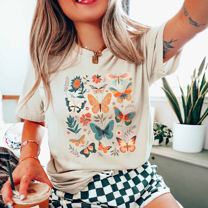 Retro Hippie Chic Butterfly Moth T-Shirt