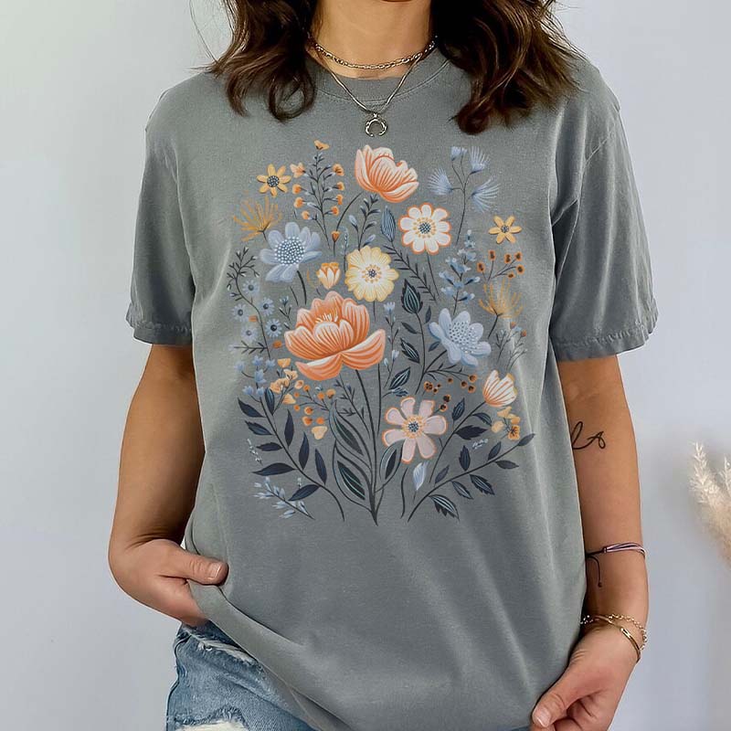 Boho Wildflowers Summer Botanical T-Shirt