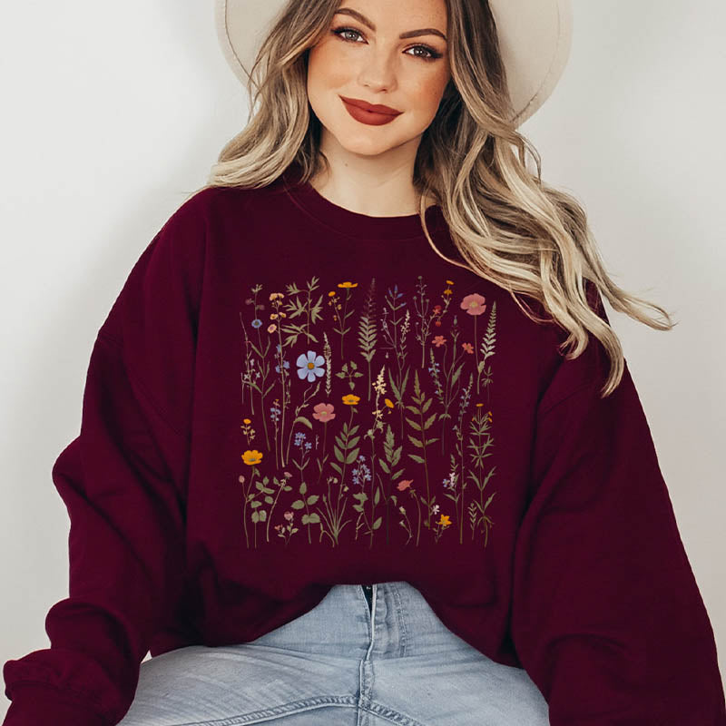 Dried Wildflower Boho Nature Sweatshirt