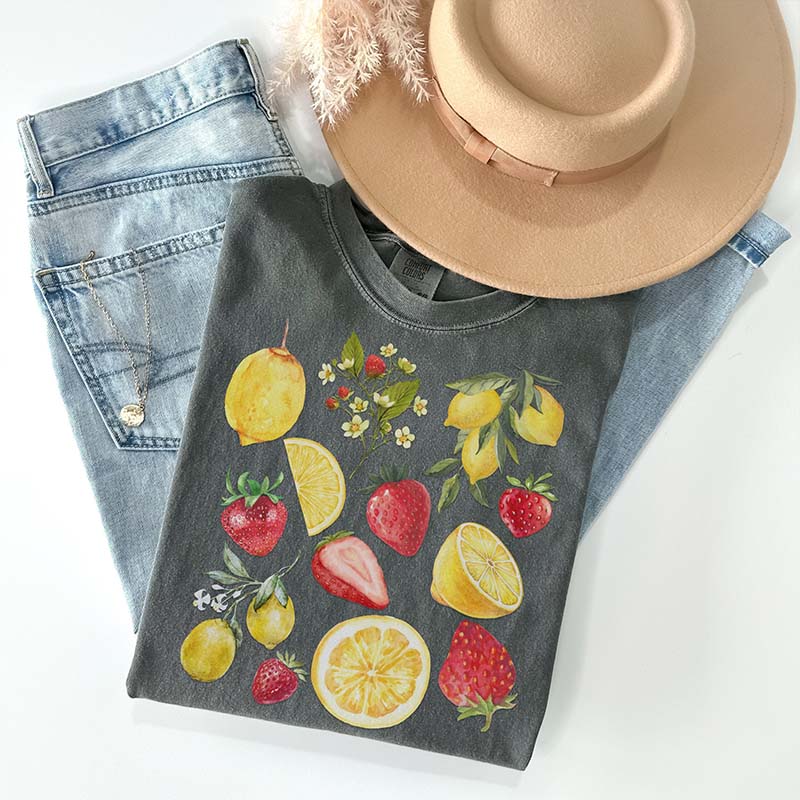 Lemon Strawberry Aesthetic Fruit T-Shirt