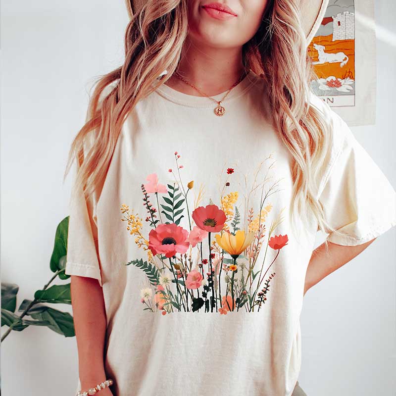 Colourful Flower Wild Meadow T-Shirt