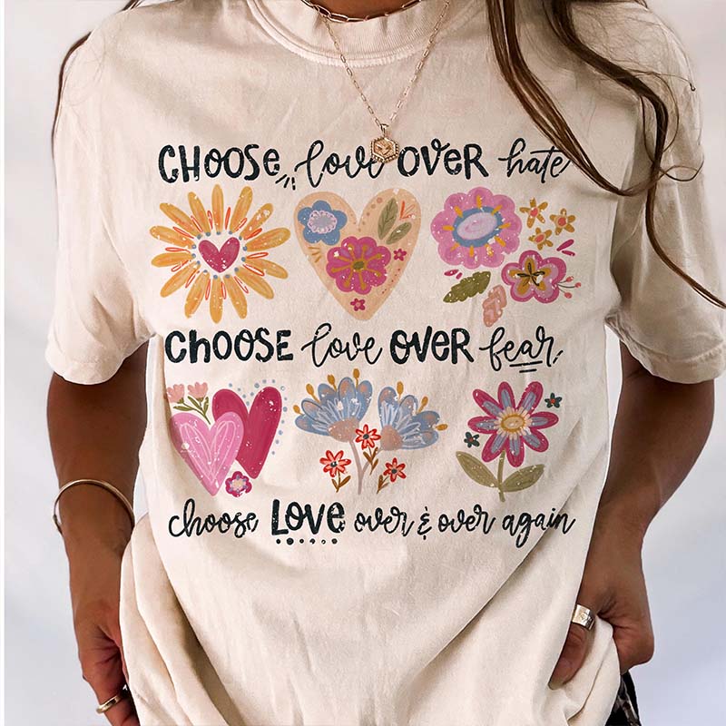 Choose Love Boho Floral T-Shirt