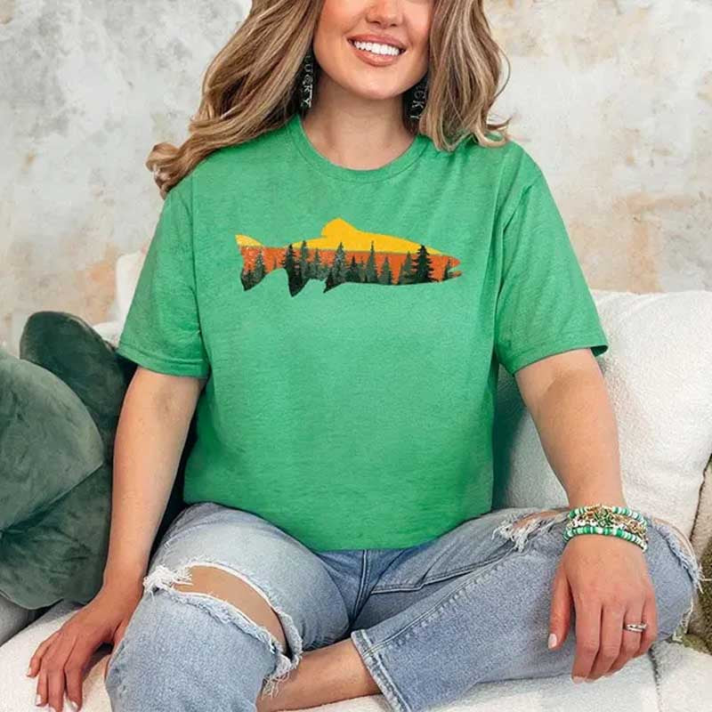 Fishing Nature Fish Lover Forest T-Shirt