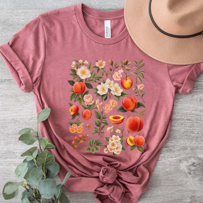 Botanical Peaches Fruit Lover T-Shirt