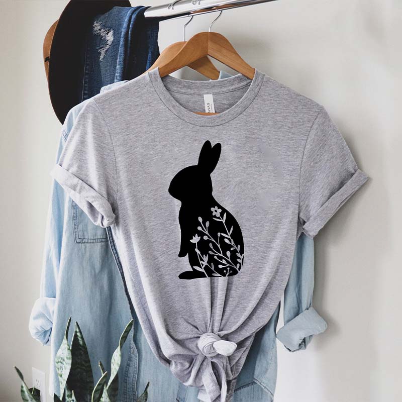 Floral Rabbit Bunny Easter T-Shirt