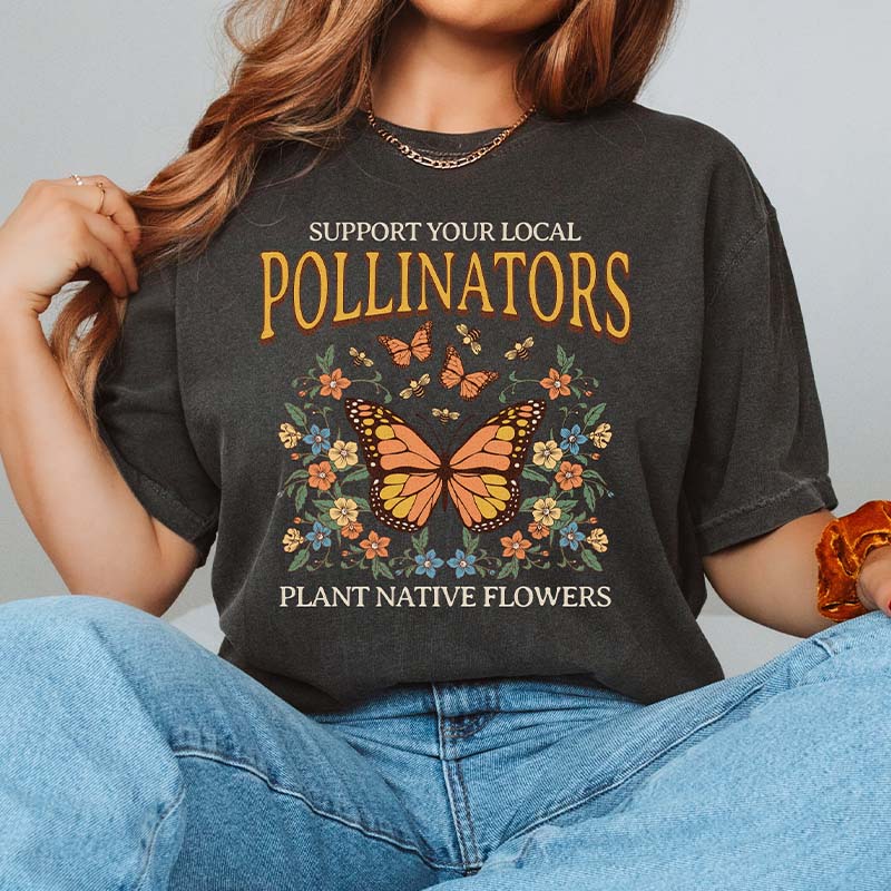 Native Garden Pollinator Flowers T-Shirt