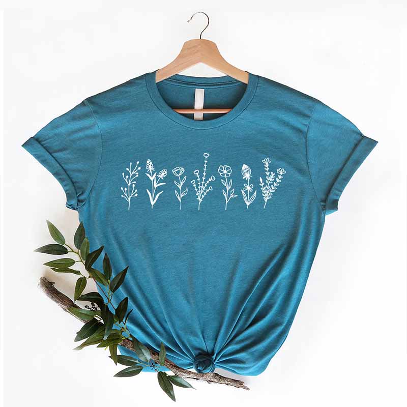 Wild Flowers Botanical  Ladies T-Shirt