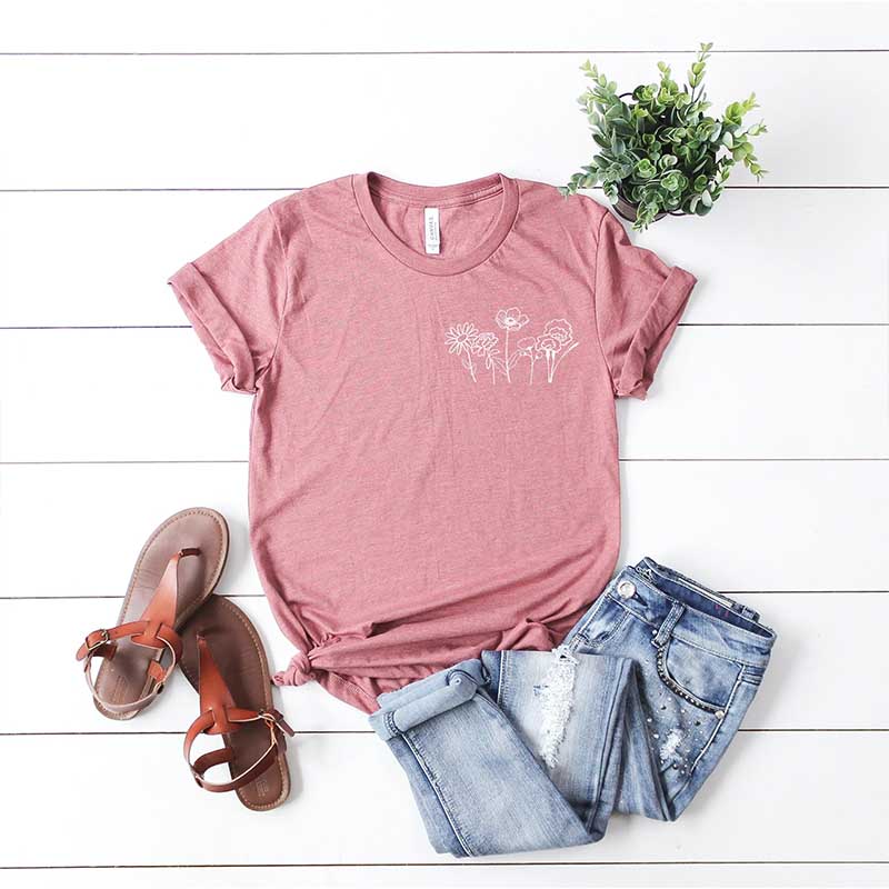 Pocket Windflower Dandelion Blossoms T-Shirt