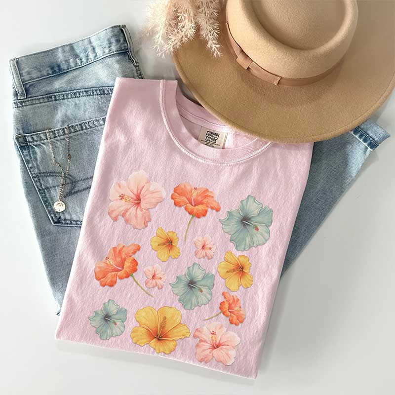Hibiscus Flower Tropical Summer T-Shirt