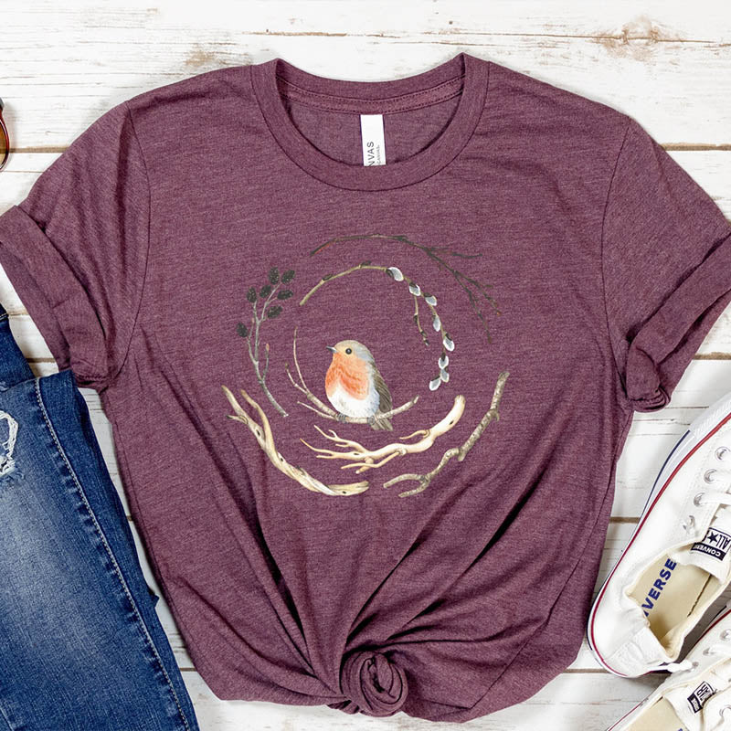 Bird Nest Peace Watercolor T-Shirt