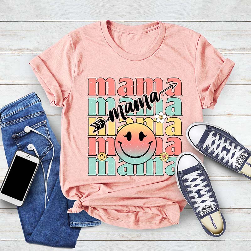 Smiley Face Colorful Mother's Day T-Shirt