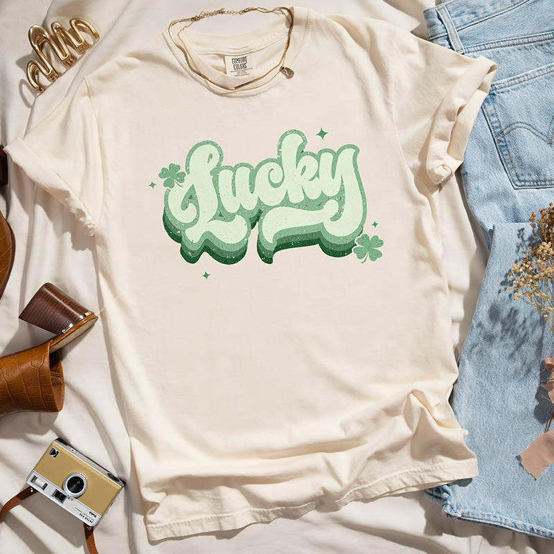 Retro Lucky Shamrock  T-Shirt