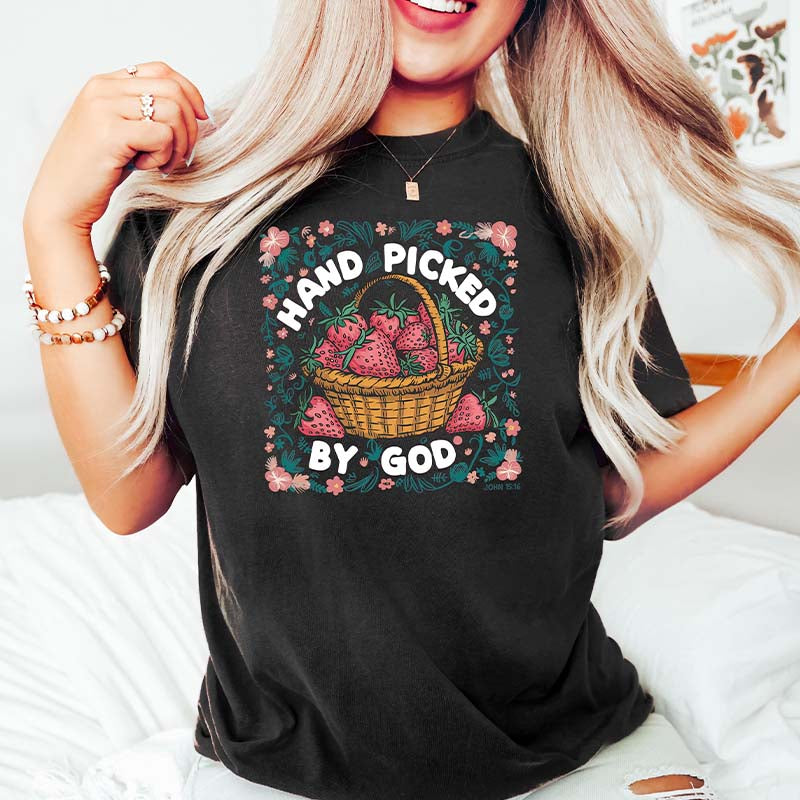 Hand-Picked by God Retro Strawberry T-Shirt