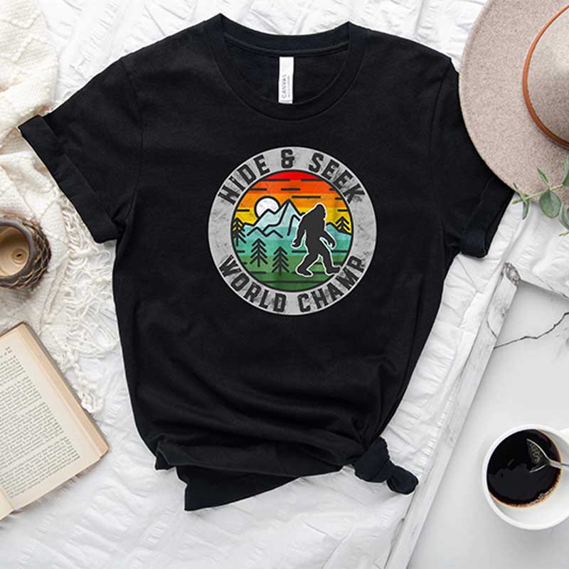 Hide and Seek Sasquatch Funny Camping T-Shirt
