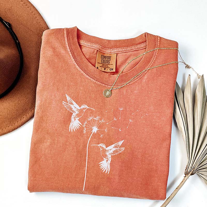 Cute Dandelion Hummingbird T-Shirt