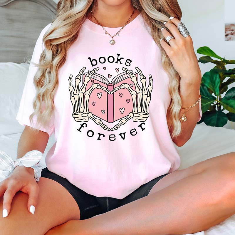 Book Heart Skeleton Lover T-Shirt