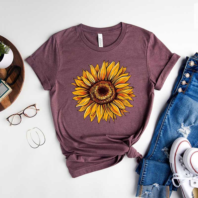 Funny Sunflower Sunshine Floral T-Shirt