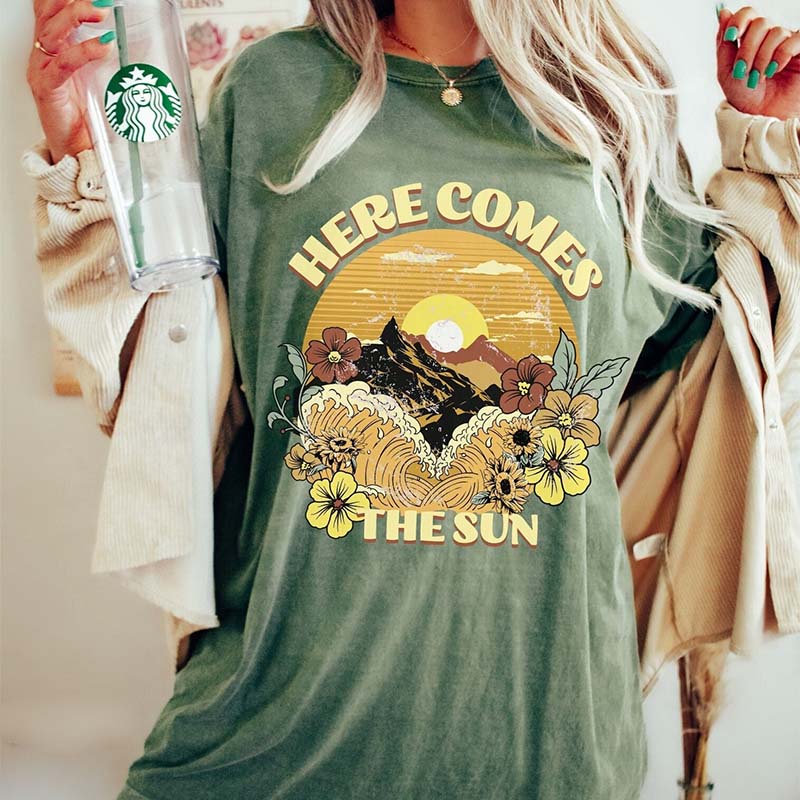 Here Comes the Sun Retro Style T-Shirt