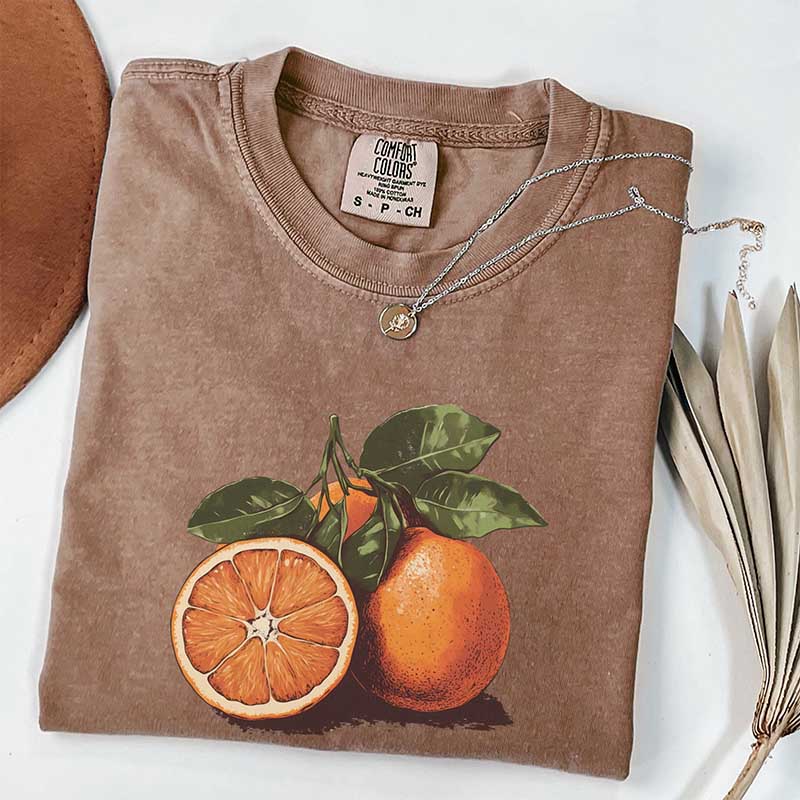 Vintage Orange Pastel Drawing T-Shirt